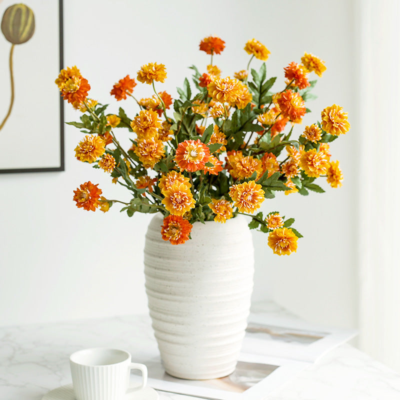 Gänseblümchen Kunstblume, 52 cm, Seidenstoff, 8 Blüten, für Hochzeiten, Outdoor, Hotel und Zuhause