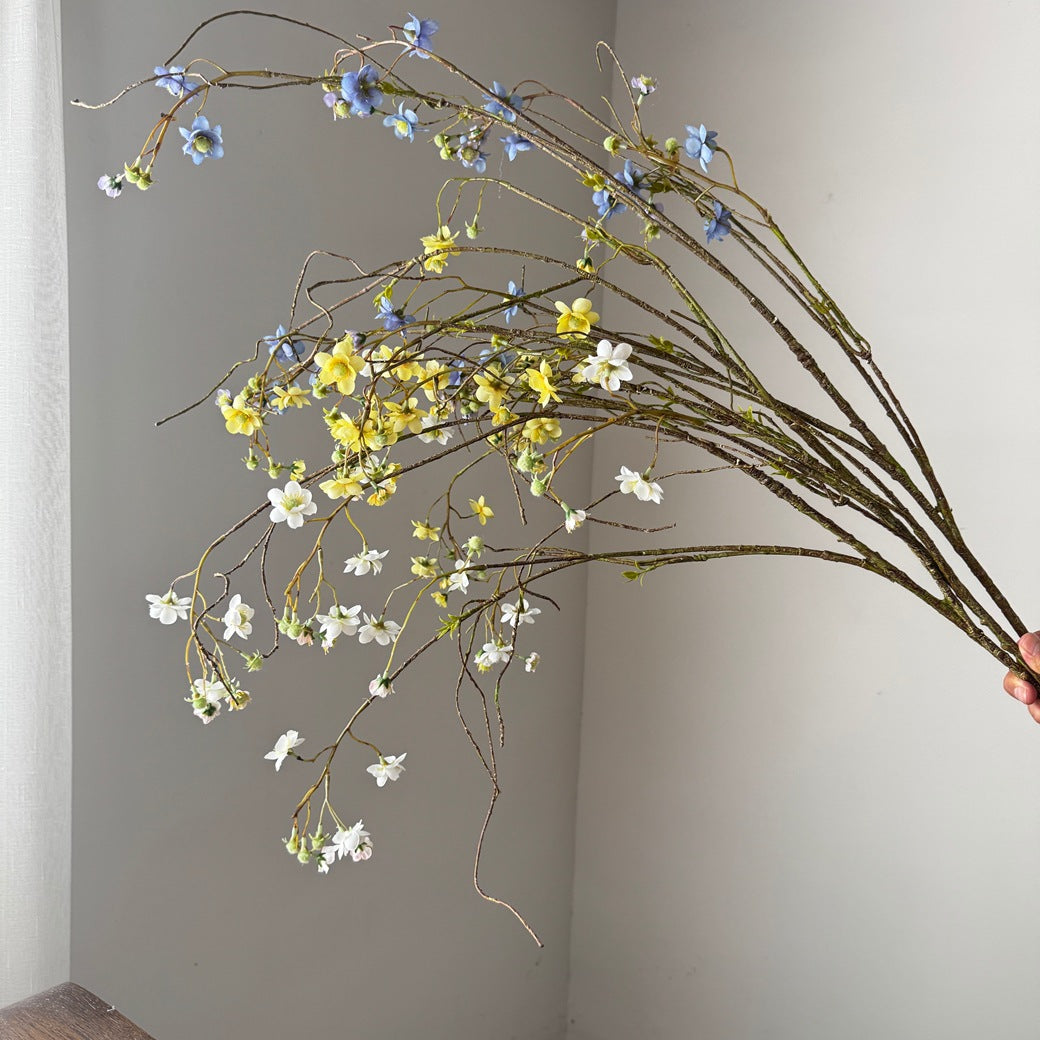 Künstliche Perlenmeer-Larkspur, 132 cm, Seidenstoff, Einzelstiel, für Hochzeiten, Außenbereich, Innendekoration