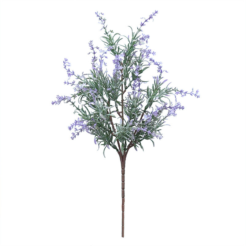 Künstlicher Lavendel-Zweig mit Rosmarin-Gras, 47 cm, für Hochzeiten, Innen- und Außendekoration
