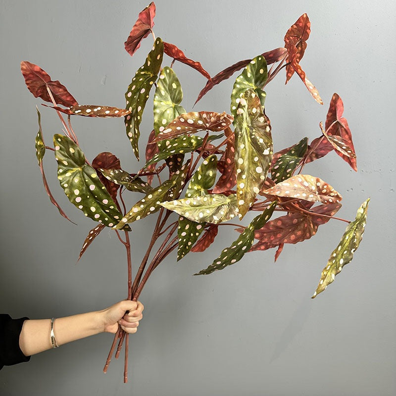 Künstliche Begonien-Busch, 71 cm hoch, 31 cm breit, Plastik, für Innen- und Außenbereich, Dekoration