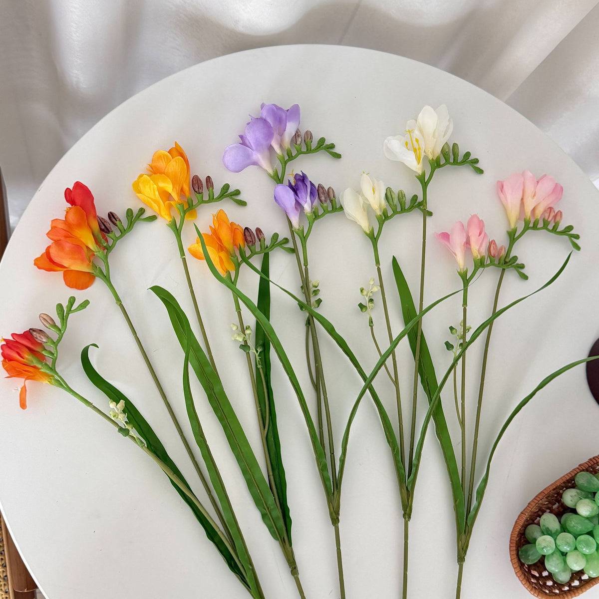 Künstliche Orchideen im Bush-Stil, 6 Blüten, 60 cm Höhe, aus Seidenstoff, für Hochzeiten und Innendekoration