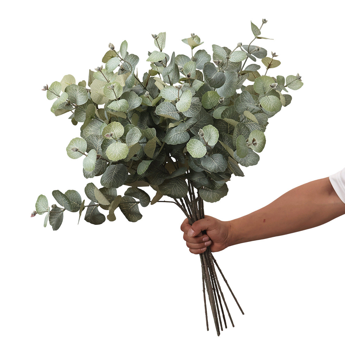 Eukalyptus Kunstpflanze Busch, Kunststoff (PE/PVC), biegbar, für Hochzeit, Floristik und Schaufenster