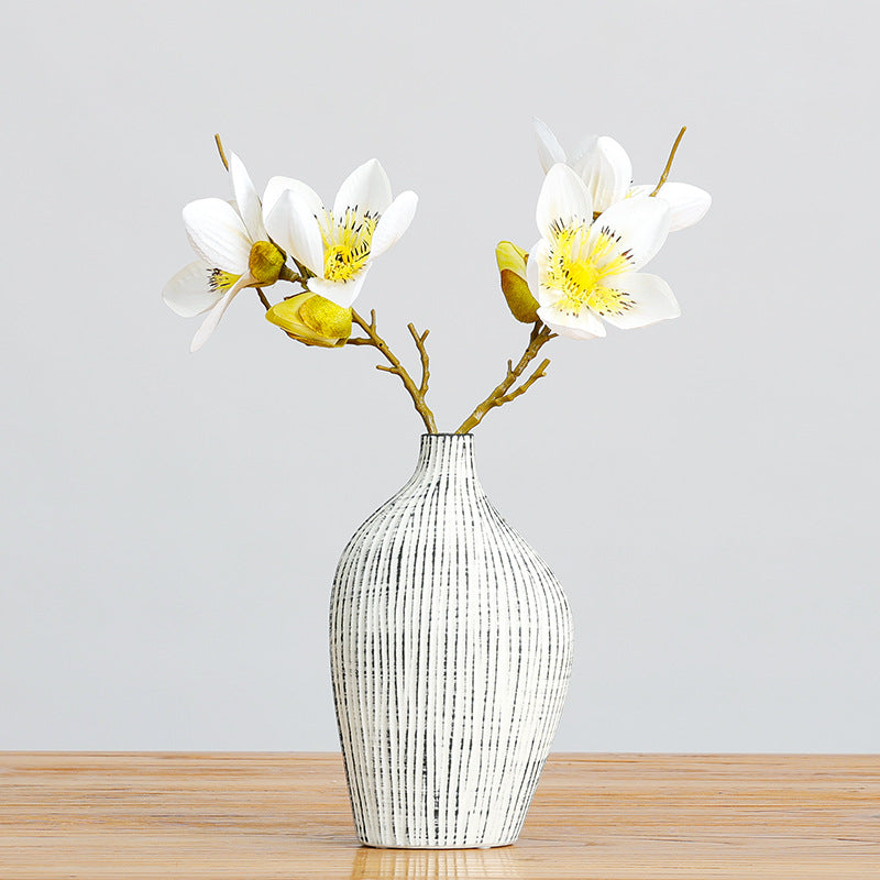 Künstliche Kapokblüte, einzelner Stiel mit 4 Blüten, 42 cm Höhe, aus Seidenstoff, für Innendekoration