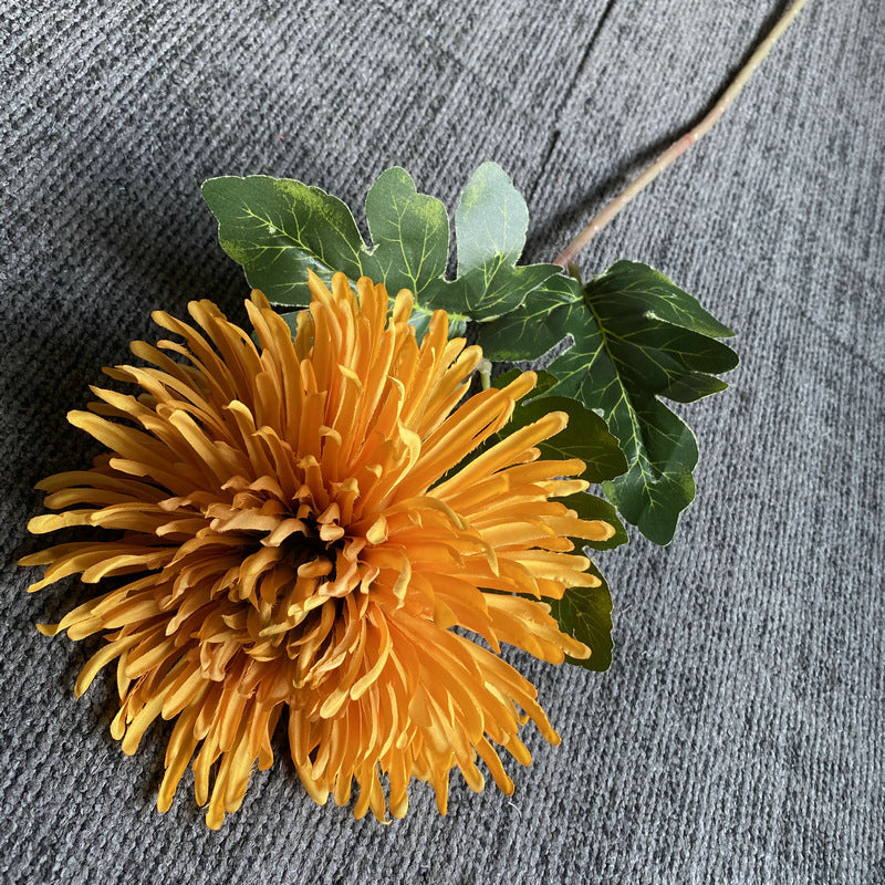 Künstliche Chrysantheme, einzelner Stiel mit 18 cm Blüte, 73 cm hoch, aus Seidenstoff, für Hochzeiten und Innendekoration