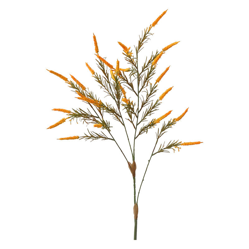 Kunstblume Salbei, Ziersalbei & Fuchsschwanzgras, Einzelzweig aus PVC, Herbstfarben, für Hochzeit & Dekoration