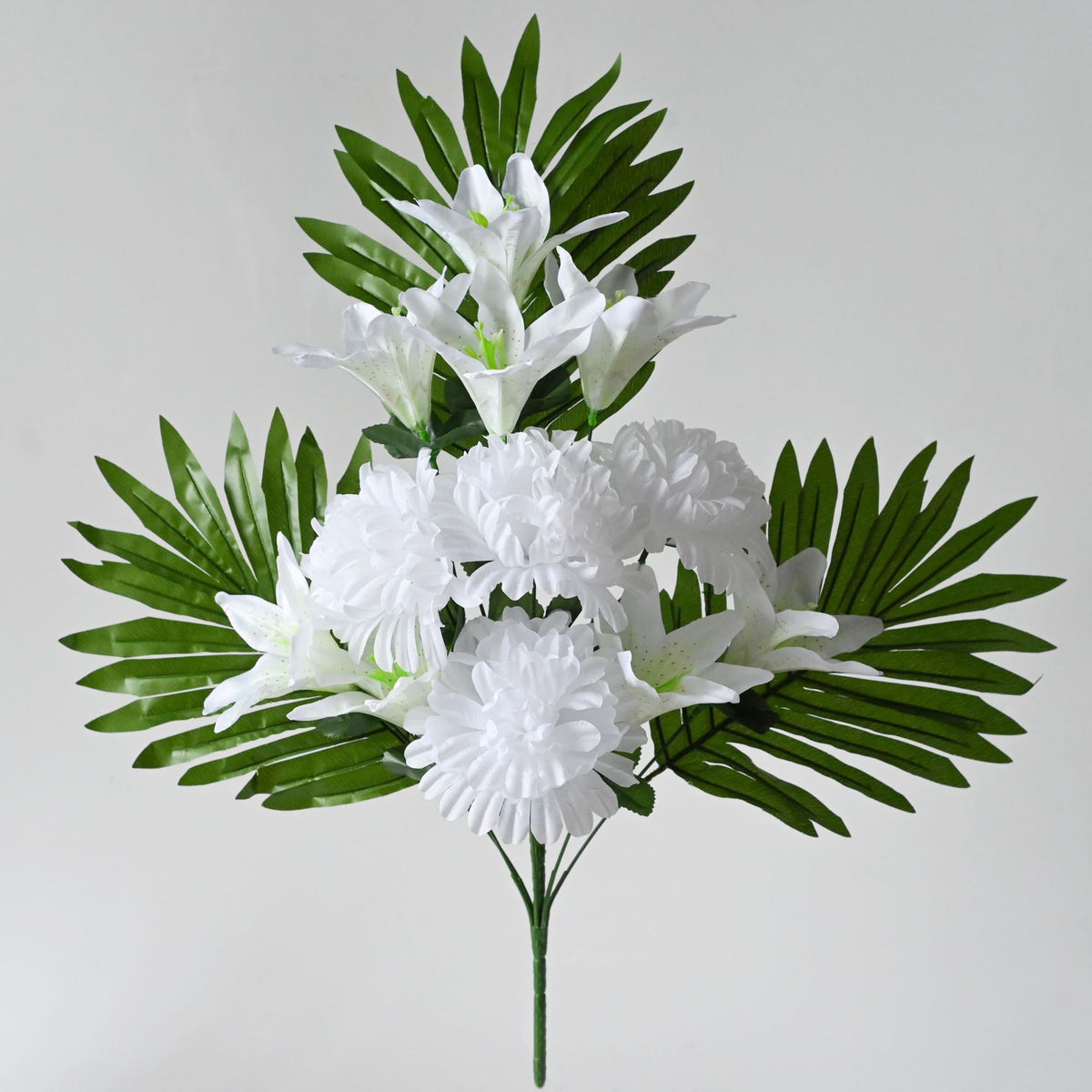 Künstlicher Blumenstrauß mit 12 Lilienblüten, 56 cm hoch, für Außendekoration und kommerzielle Räume