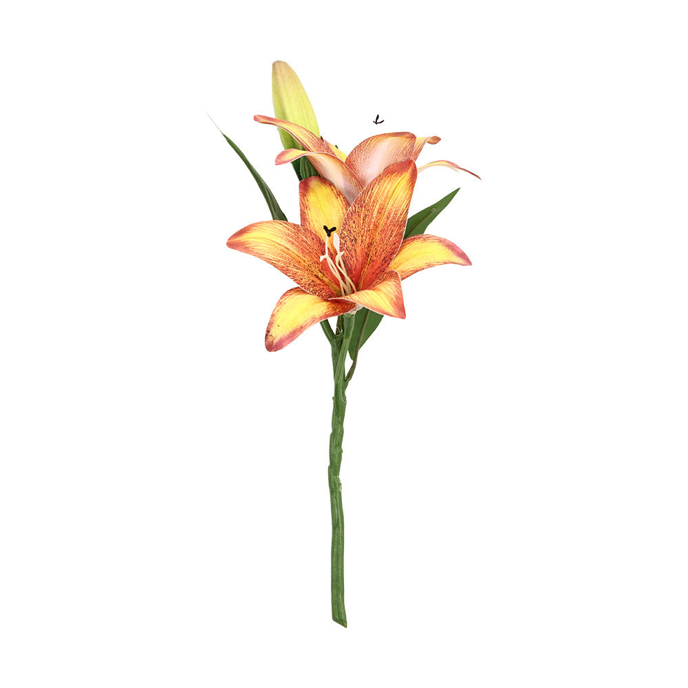 Einzelstiel mit 3 Lilienblüten, 41 cm, Kunststoff, für Hochzeiten, Wohn- und Gewerberäume