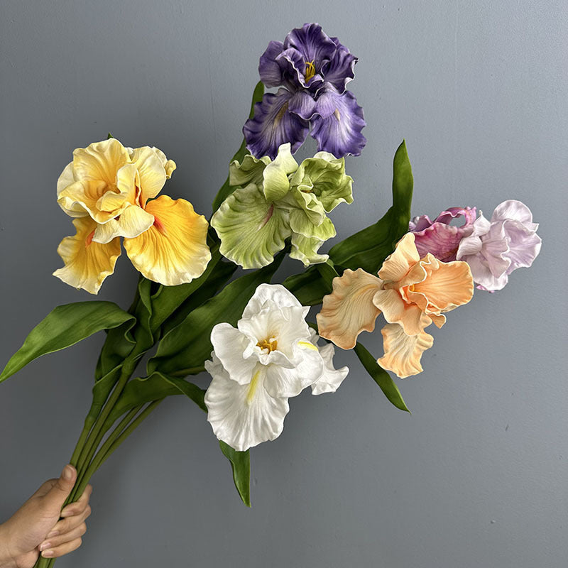 Künstliche Iris aus PU, 64 cm hoch, 15 cm Blütendurchmesser - für Hochzeiten, Büros, Hotels & Wohnaccessoires, 6 Farben