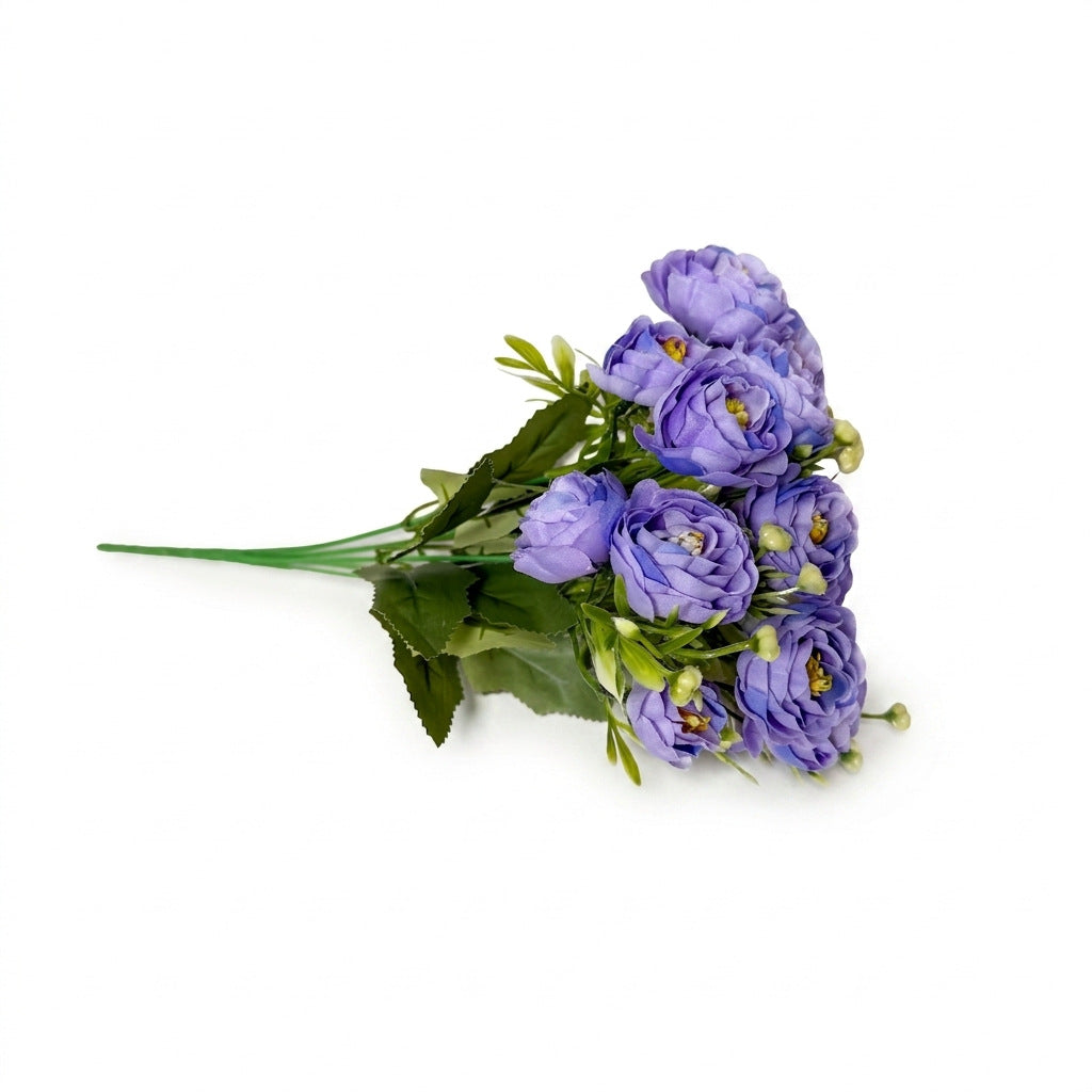 Künstliche Rosenbüschel mit 15 Blüten, 34 cm hoch, aus Seidenstoff, für Hochzeit, Dekoration, Innenraum