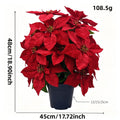 Künstliche Weihnachtssterne, 20 Blüten, 48 cm hoch inkl. Topf, für Innen- und Außenbereich, Weihnachtsdekoration, Hotel, Event, Einzelhandel