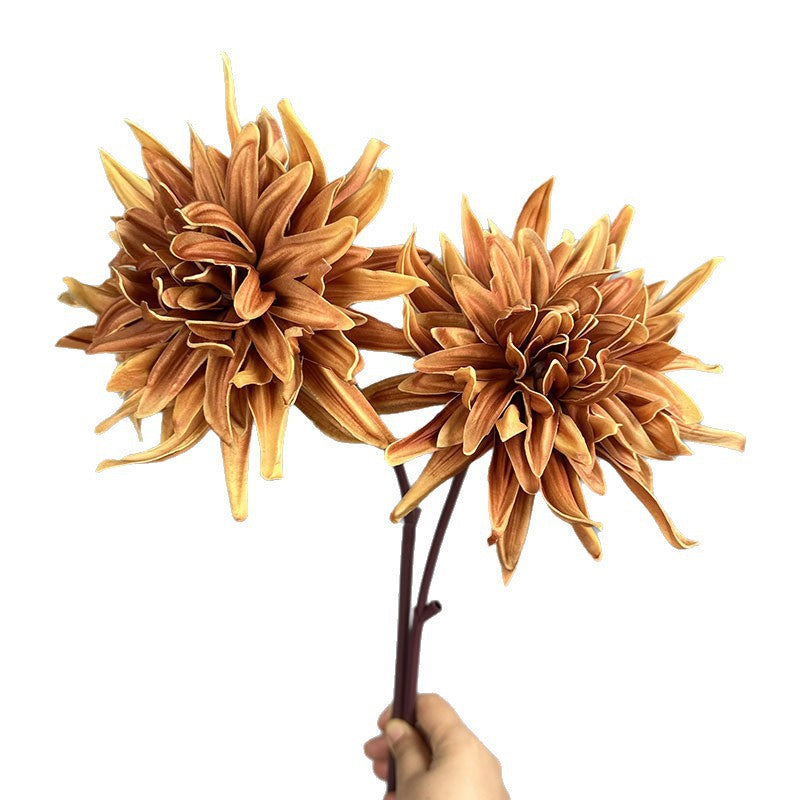 Künstliche Chrysantheme aus PU, einzelner Stiel mit 20 cm Blüte, 62 cm hoch, für Hochzeiten, Büro und Innendekoration
