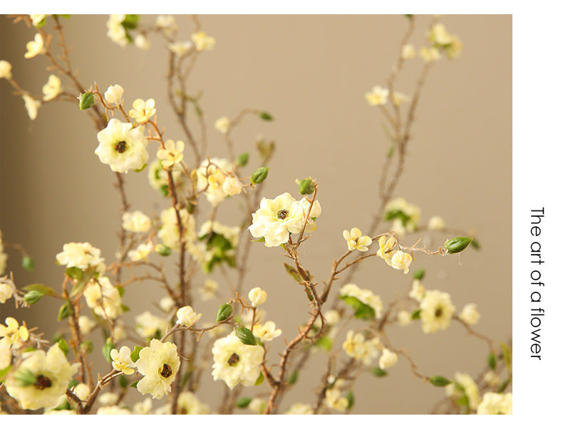 Künstliche Christusdorn-Blüte, Einzelstiel mit 8 Blüten, 91 cm, aus Seidenstoff, für Innendekoration