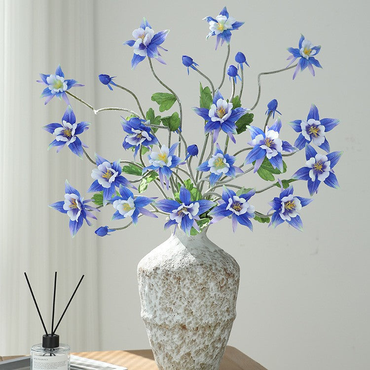 Künstliche Clematis 88 cm, Seidenblumen-Busch mit 9 Blüten, ländlicher Stil für Hochzeit, Innenraum, Tischdeko