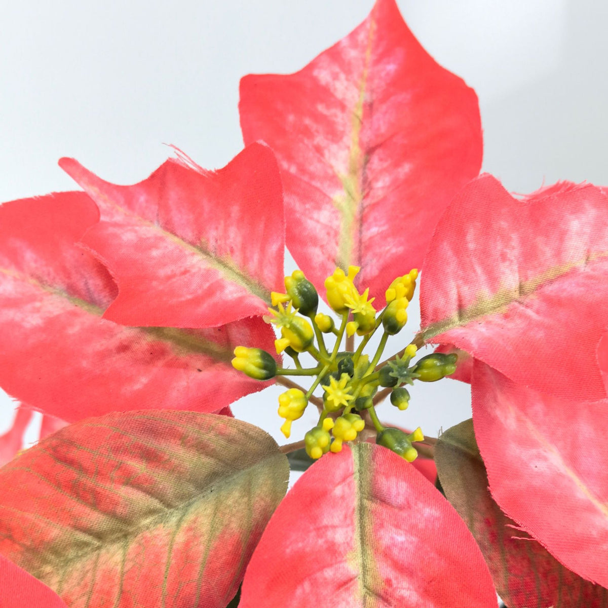 Künstliche Weihnachtsstern-Pflanze, 5 Blüten, 30 cm hoch, aus Kunststoff, für Innen- und Außendekoration
