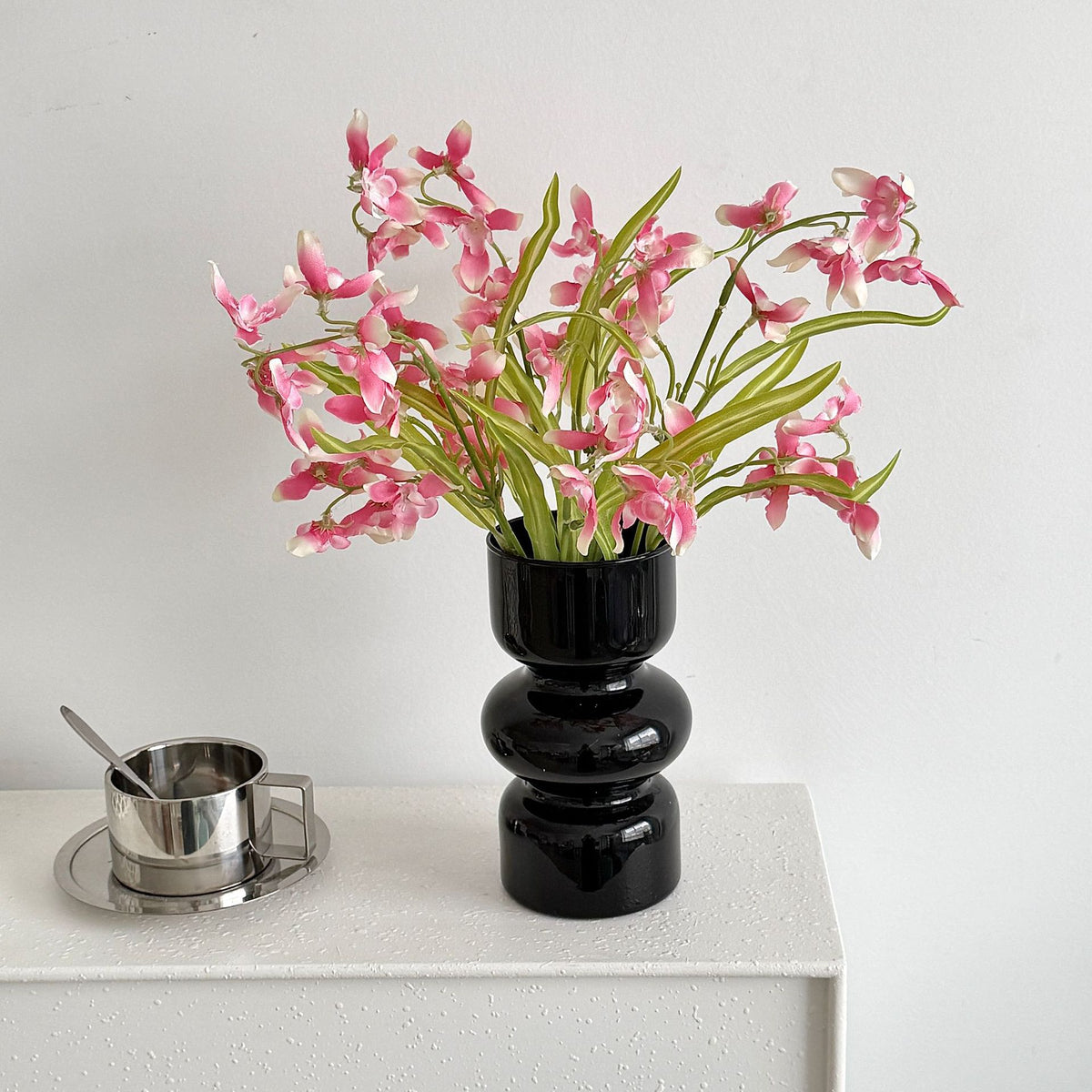 Künstliche Orchidee, Kleine Cymbidium, 50 cm, moderne Dekoration für Zuhause, Büro und Veranstaltungen