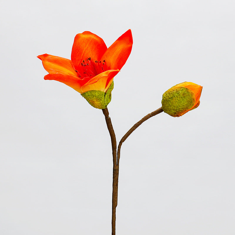 Einzelstiel Baumwollblüte aus Seidenstoff, 36 cm, für Hochzeiten, Wohnungen und Geschäftsräume