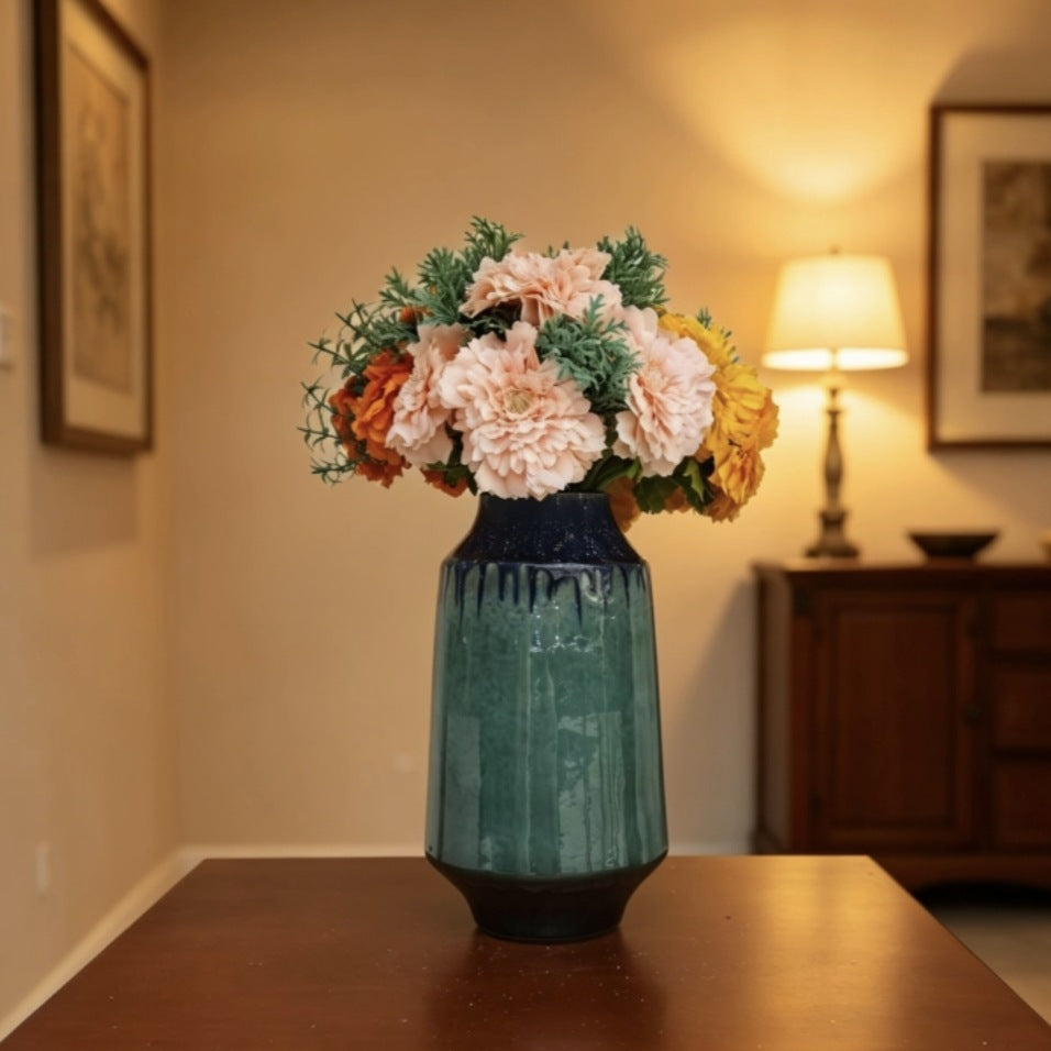 Künstliche Chrysanthemen-Blumenstrauß, 6 Blüten, 30 cm Höhe, aus Seidenstoff, für Zuhause und Gewerbe