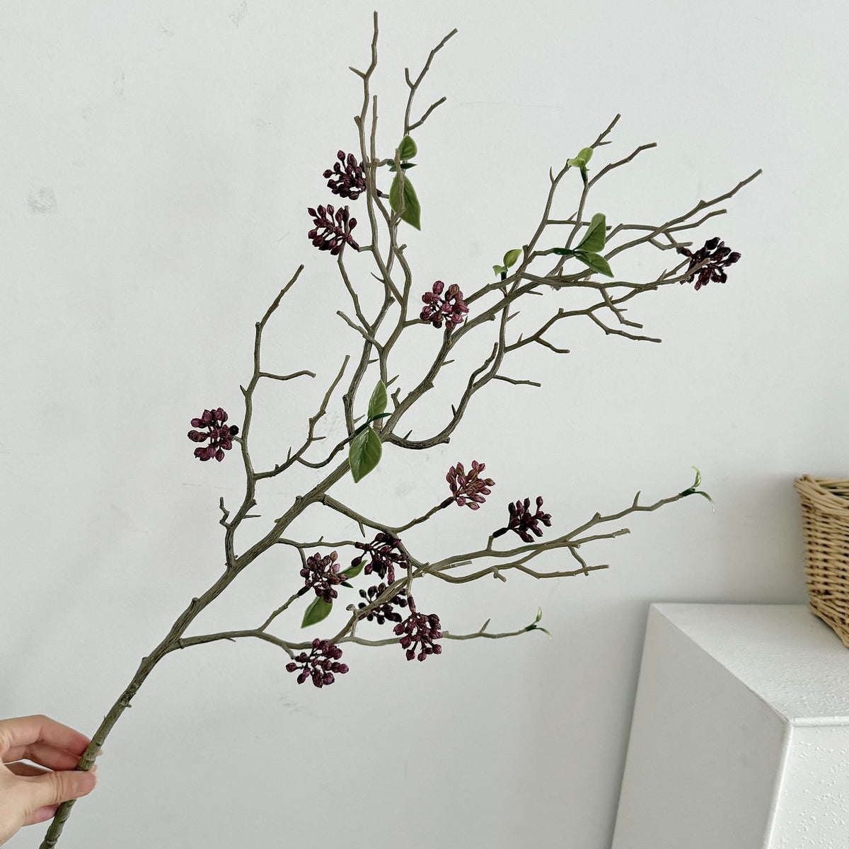 Künstliche Trockenfrüchte-Dekoration, einzelner Stiel mit 12 Blüten, 80 cm, Plastik, für Innen- und Außenbereich