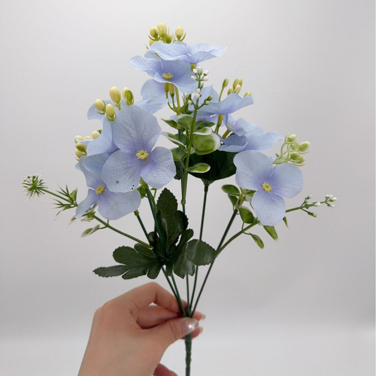 Künstliche Hortensien-Busch, 36 cm, Seidenstoff, Pastelltöne, für Zuhause, Hochzeiten und Dekoration