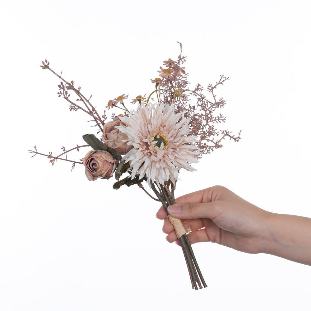 Künstlicher Pfingstrosen-Strauß, 3 Blüten, 32 cm hoch, Seidenblumen für Innenraum-Deko, Hochzeit, Event