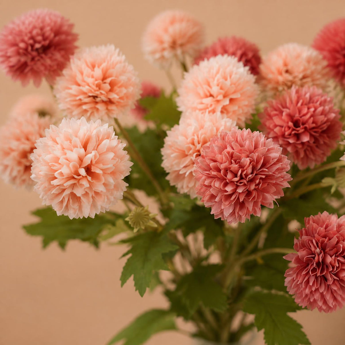 Künstliche Löwenzahn- und Chrysanthemen-Blumenstrauß, 55 cm hoch, 4 Blüten, Seidenstoff