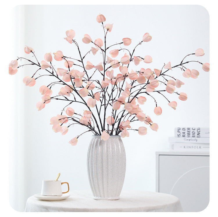Künstliche Laternenblumen, 100 cm, Seidenstoff, orange-rot, für Hochzeiten, Wohnungen, Büros, Einzelhandel