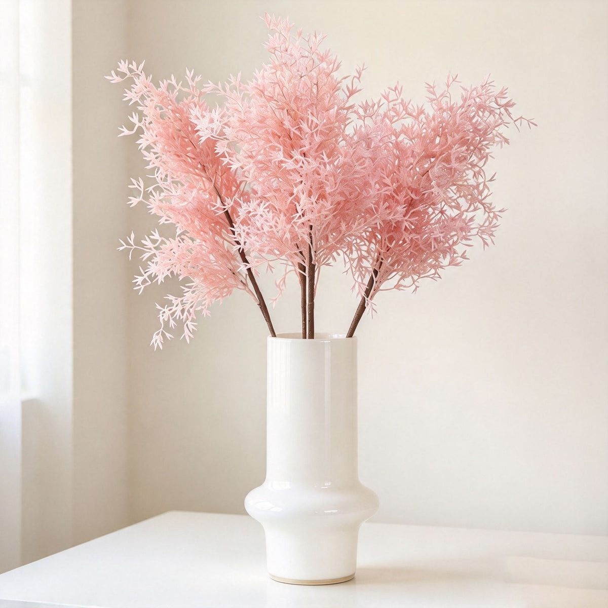Künstlicher Raureif-Zweig Nebelorchidee, Kunstblumen-Busch aus Kunststoff, 54 cm, für Hochzeit, Hotel und Schaufenster