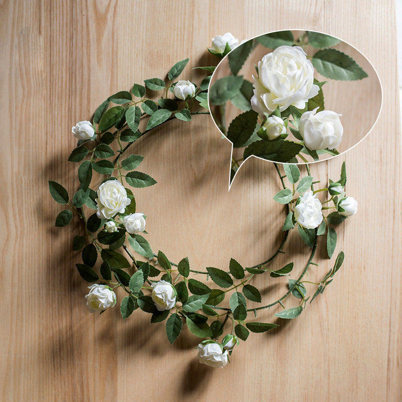 Künstliche Rose Garland, Angus Rose Ranke, 145 cm lang, Seidenstoff, für Hochzeitsdekoration, Wandschmuck