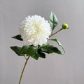 Künstliche Dahlien & Gänseblümchen, 66 cm hoch, 2 Blütenköpfe à 14 cm, aus seidenartigem Polyesterstoff, für Innendekoration