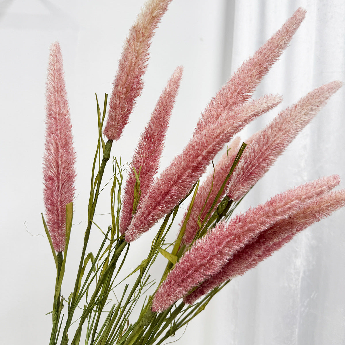 Künstliche Schilf- und Fuchsschwanzgräser, 3-Blüten-Busch, 90 cm, PE-Material, für Hochzeit, Wohnraum und Gewerbe