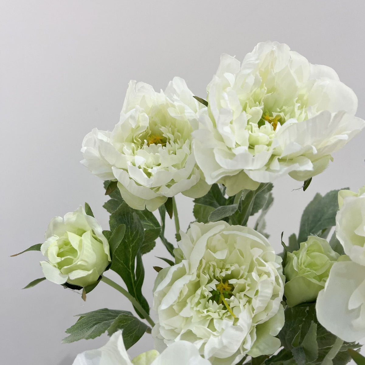 Künstliche Pfingstrose, 1 Stiel mit 3 Blüten, 50 cm hoch, Seidenstoff, für Innenraum-Deko, Hochzeit, Event, Ladenlokal