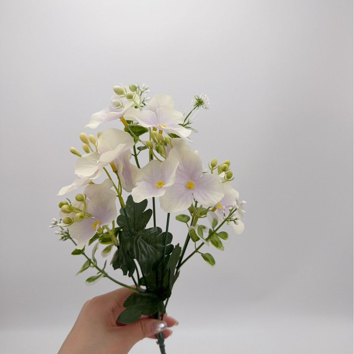 Künstliche Hortensien-Busch, 36 cm, Seidenstoff, Pastelltöne, für Zuhause, Hochzeiten und Dekoration