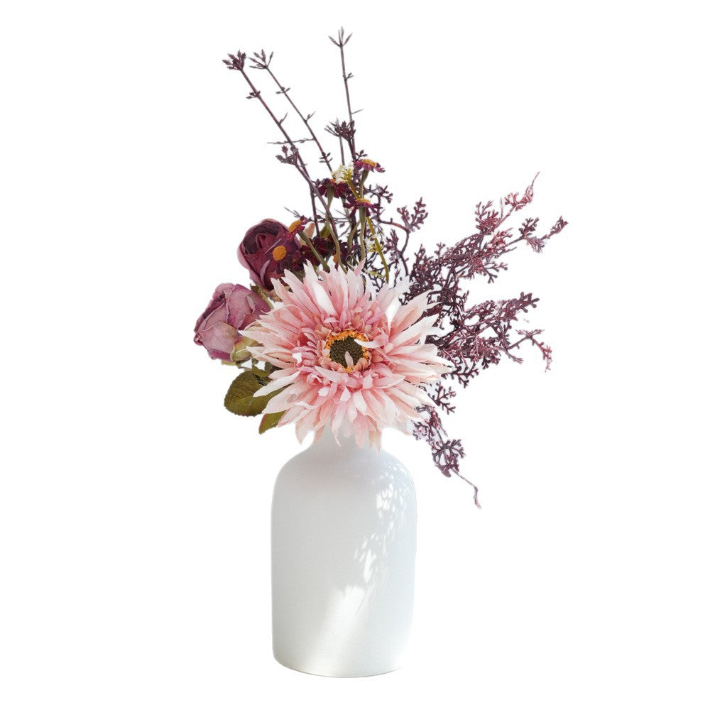Künstlicher Pfingstrosen-Strauß, 3 Blüten, 32 cm hoch, Seidenblumen für Innenraum-Deko, Hochzeit, Event
