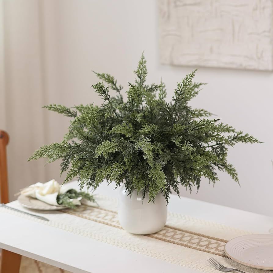 16 künstliche Zedernzweige, je 33 cm, für Deko, Hochzeiten und Weihnachten