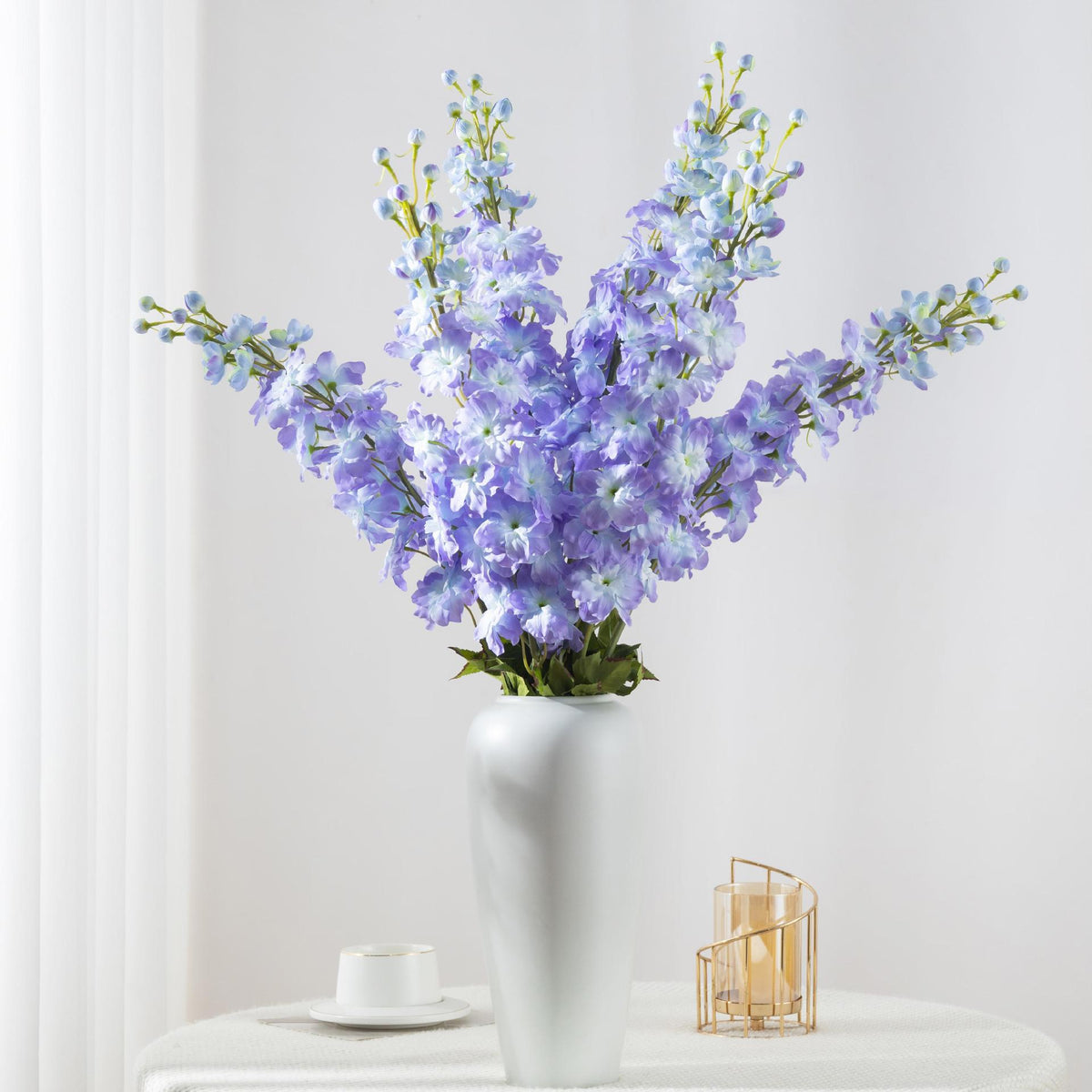 115 cm künstliche Rittersporn-Blüten aus Seidenstoff, moderne Deko für Hochzeiten und Gewerbe