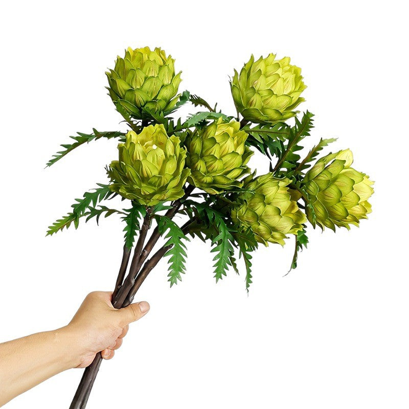 Künstliche Ananasblüte, Einzelstiel, 40 cm, für Innenraum-Dekoration, Hochzeit, Event, Ladenausstattung