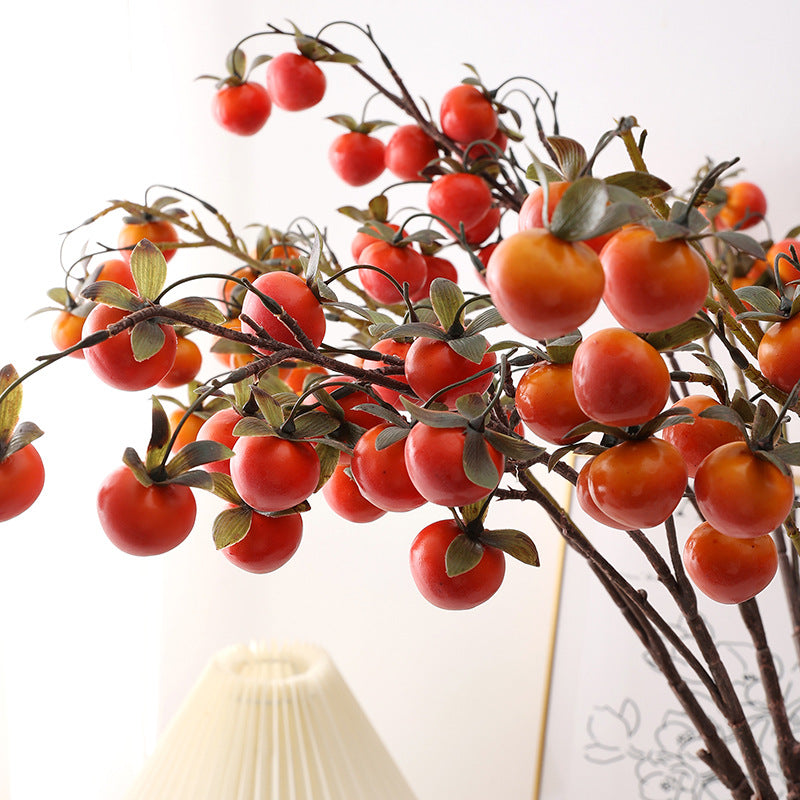 Künstliche Mini-Persimmon-Blüten, Busch mit 14 Blüten, 70 cm lang, aus Schaumstoff, für Hochzeiten, Hausdekoration und Außenbereich