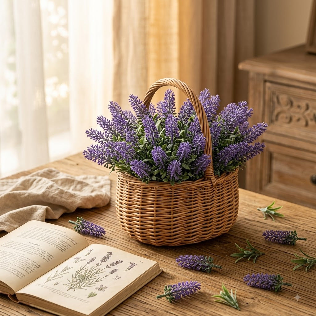 50er Pack Kunststoff Lavendelblüten, je 10 cm, für Hochzeiten, Dekoration, Innen- und Außenbereich