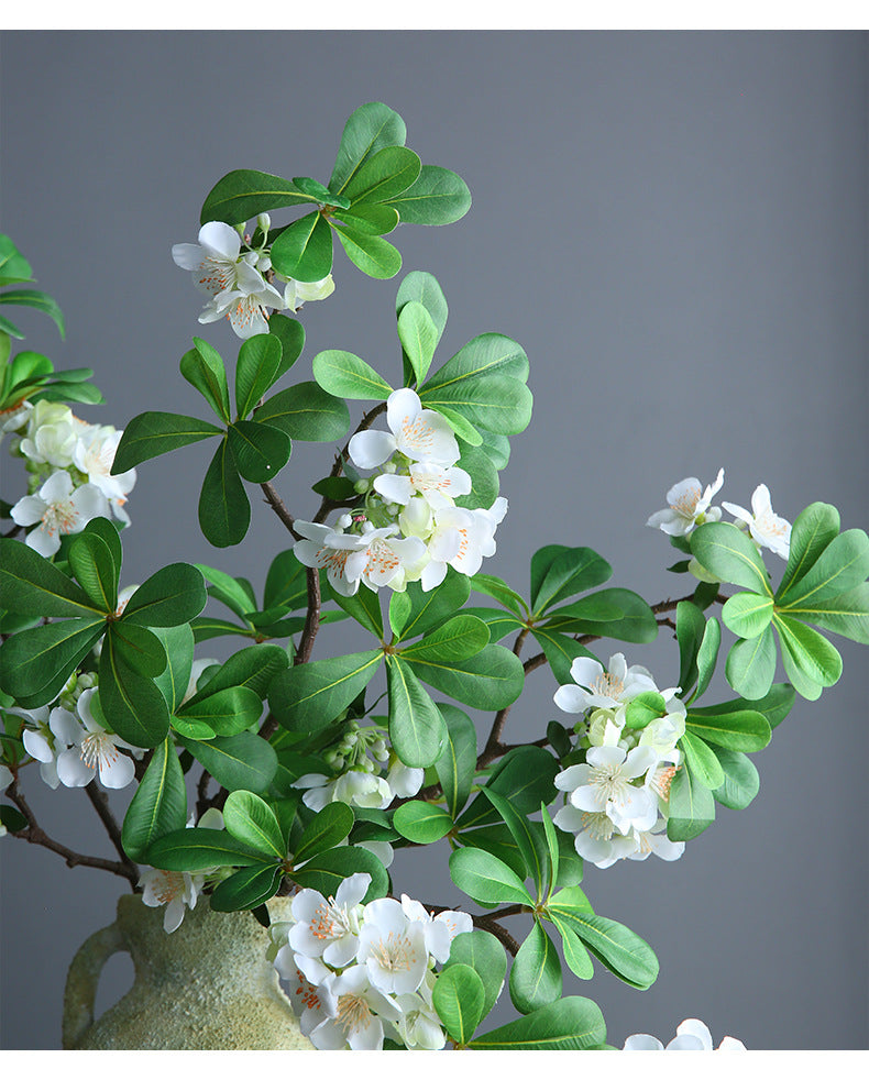Künstliche Seidenblume Pittosporum (Scheinbeere) – 78 cm Einzelstiel mit 15 Blüten – Modernes Dekoelement für Innenraum, Schaufenster, Hochzeit, Event, Hotel