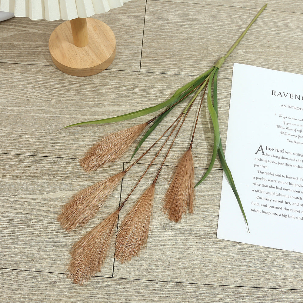 50 cm künstliche Pampasgras-Deko, einzelne Stange, modern, für Hochzeit & Innenraum, 5 Verzweigungen