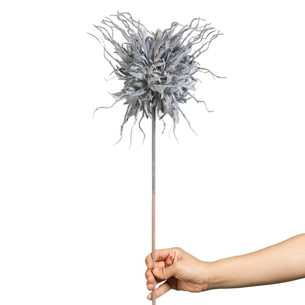 Künstliche Blume, Einzelstiel mit 1 Blütenkopf, Blitzkugel, 75 cm hoch, 25 cm Durchmesser, aus Seidenstoff, für Hochzeiten, Innen- und Außendekoration