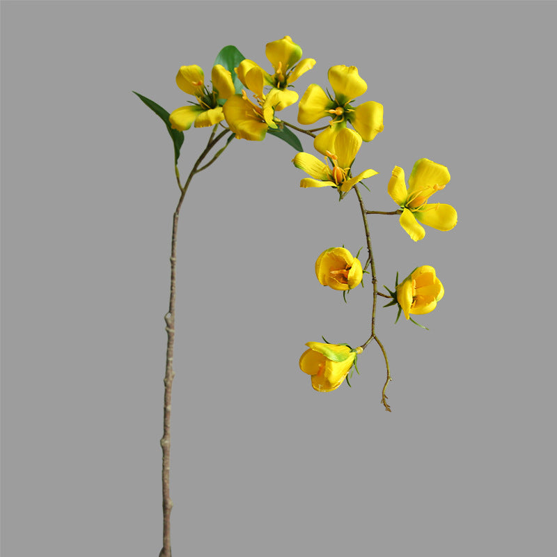 Künstliche Hartriegelblüten, 85 cm, 9 Blüten pro Stiel, Seidenstoff, für Innendekoration, Hotel, Einzelhandel, Hochzeit
