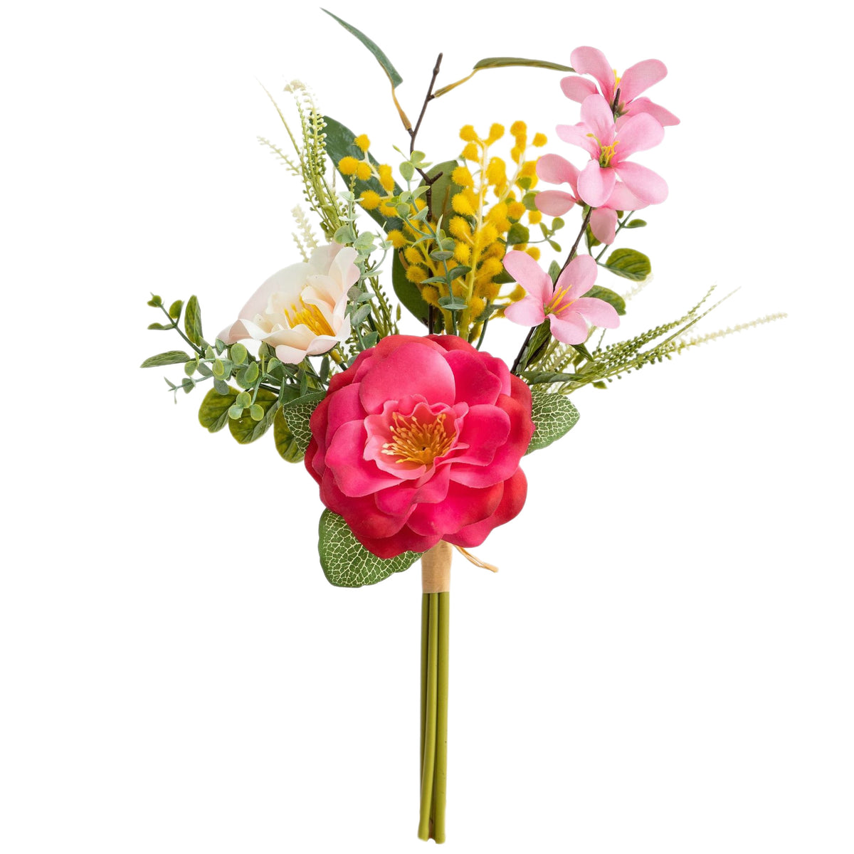 45 cm künstlicher Kamelien-Blumenstrauß aus Seide – 6 Blüten, UV-beständig, für Hochzeit, Dekoration, Innenraum, Bürotisch, Café, Hotel