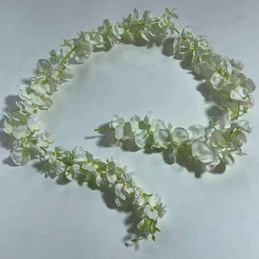 Künstliche Glyzinien-Girlande, 150 cm, Seidenstoff, 168 Blüten, für Hochzeit, Outdoor und Innenraum