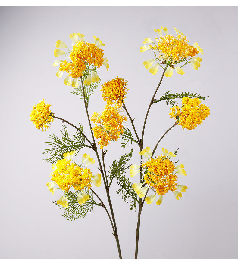 Künstliche Seidenblumen: 4-teilige Schneeballblüte & Löwenzahn, 96 cm, für Hochzeit, Dekoration, Inneraum, Einzelstiel, beugbar