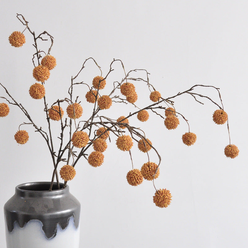 Künstliche Kastanienfrucht, Einzelstiel, 100 cm, Vintage-Stil, Innendekoration