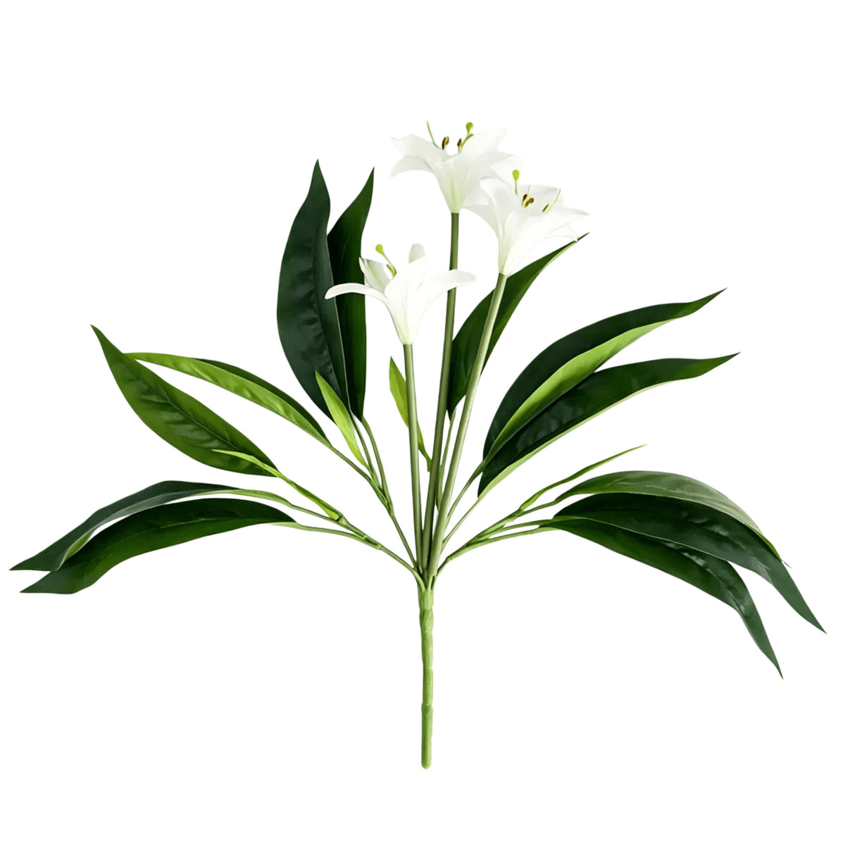 Künstliche Lilienstrauß, 3 Blüten, UV-beständig für Innen- und Außenbereich
