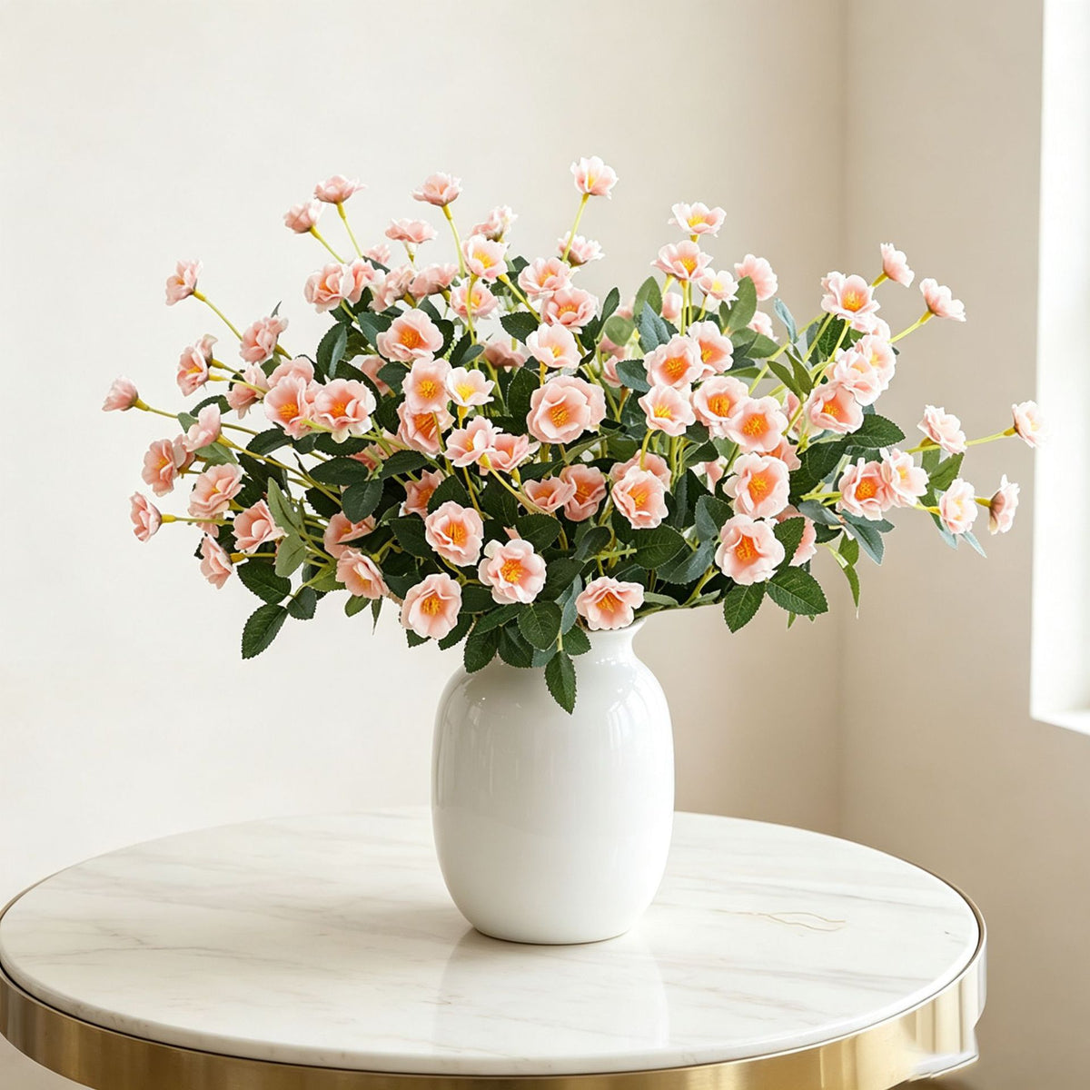 Künstliche Rosenstrauß, 37 cm, aus Seidenstoff, perfekt für Hochzeiten, Innen- und Außendekoration, Büro, Hotel, Einzelhandel