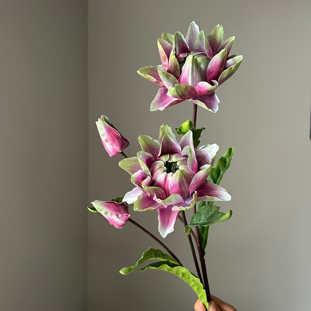Kunstblume Distel & Ananasblüte, Einzelstiel mit 2 Blüten, 67 cm hoch, Kunststoff, für Hochzeit, Dekoration, Büro