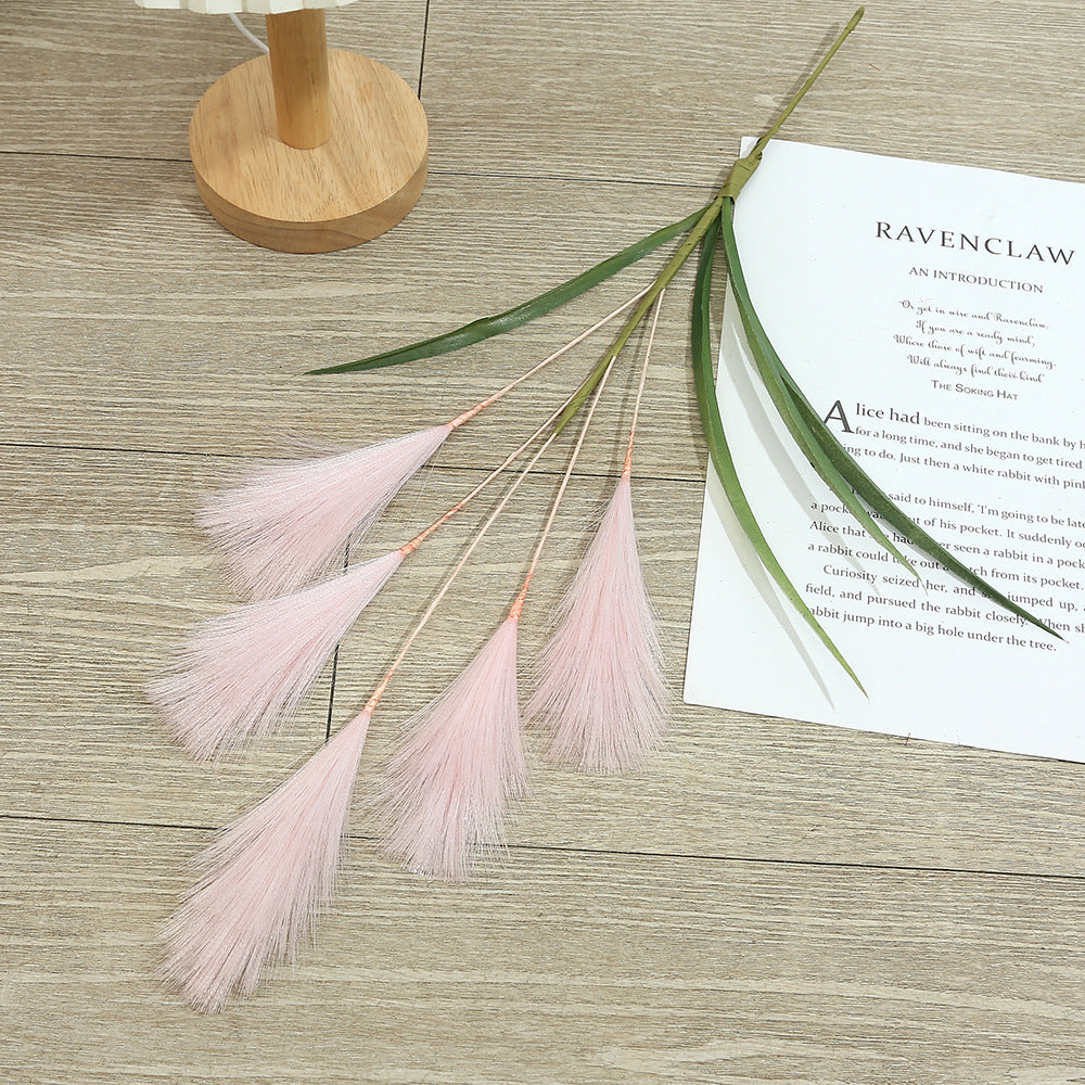 50 cm künstliche Pampasgras-Deko, einzelne Stange, modern, für Hochzeit & Innenraum, 5 Verzweigungen